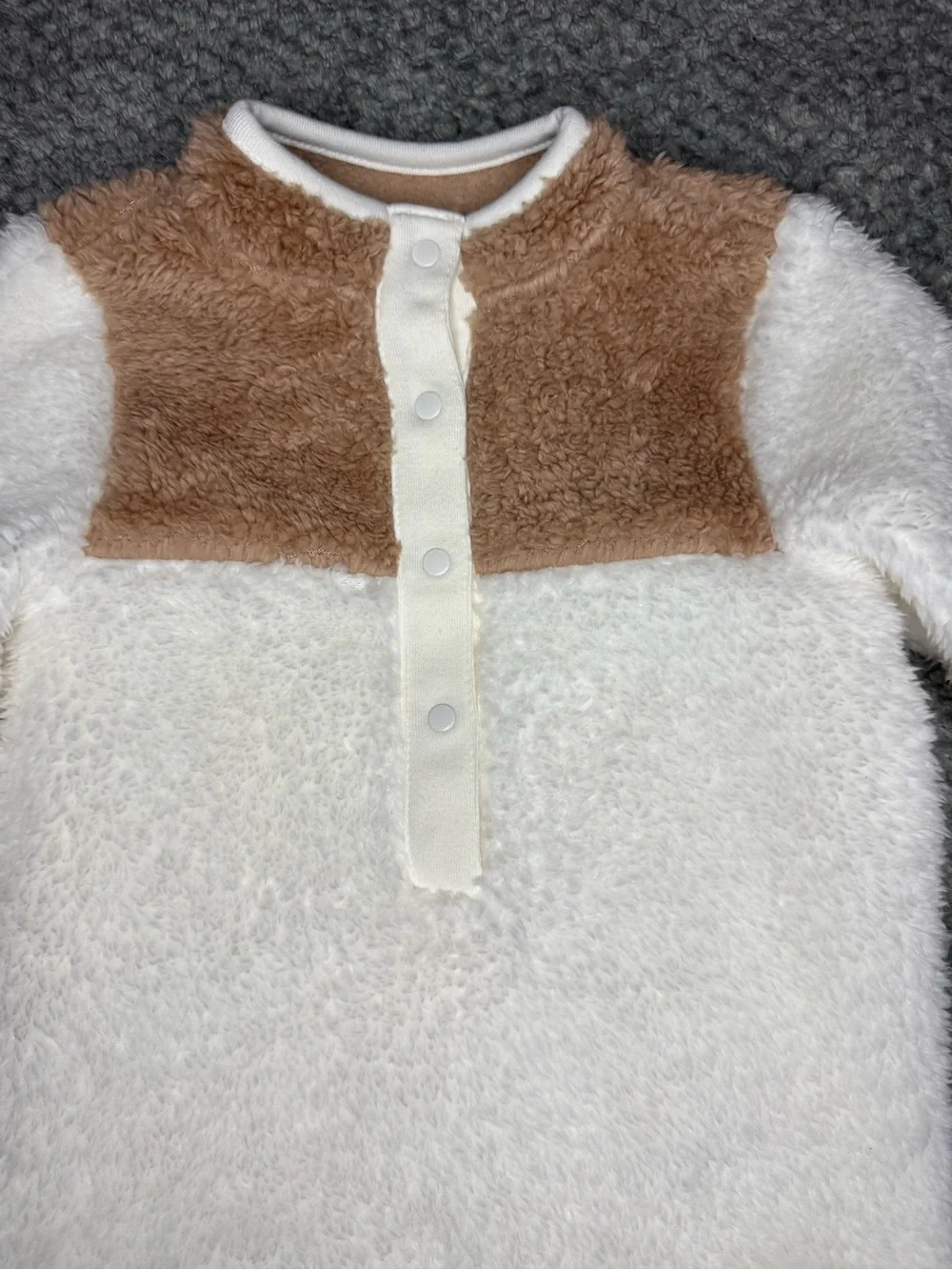 Cat & Jack Unisex Baby’s Fleece Winter Snowflake One Piece Outfit - White 6-9M